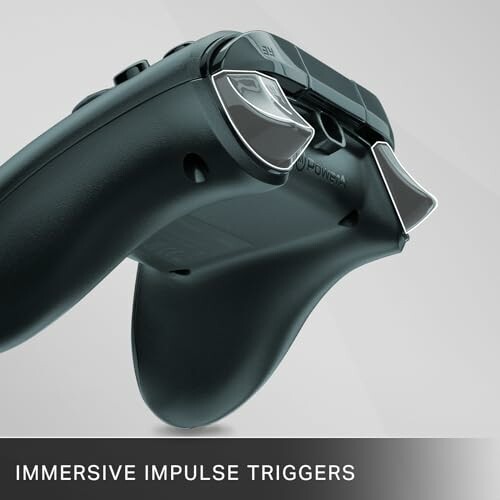 Close-up of a gaming controller with immersive impulse triggers.