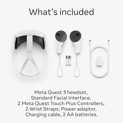 Meta Quest 3 VR Headset and Accessories Included in the Package