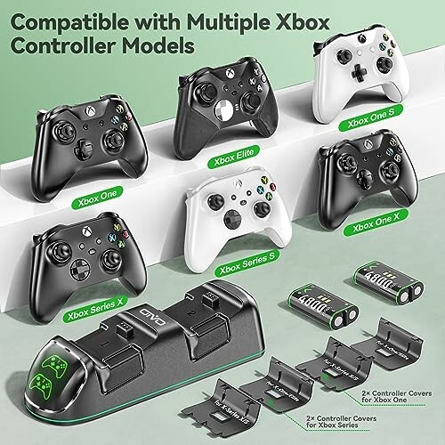 Xbox controller charging station compatible with multiple models.